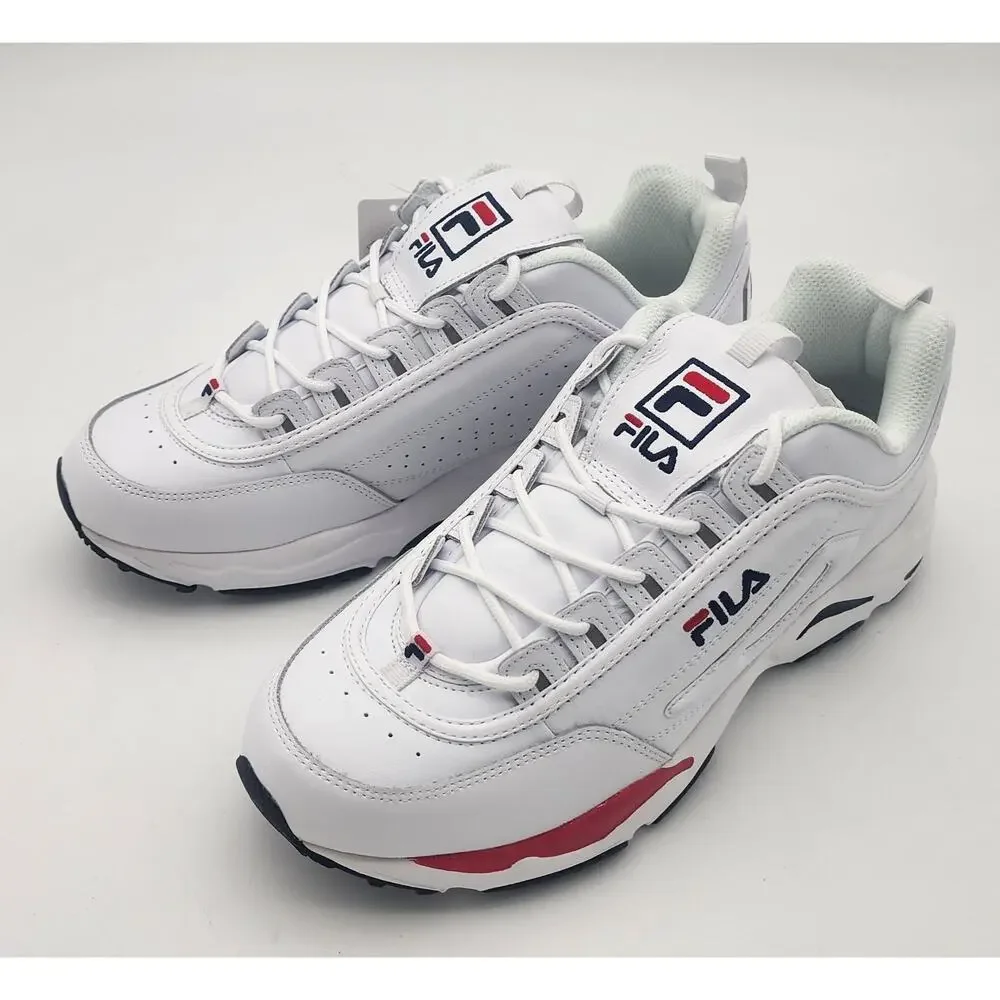 Fila Men's Ray Tracer Sneaker Shoes 1RM00661-125 White/Navy/Red Size US 11